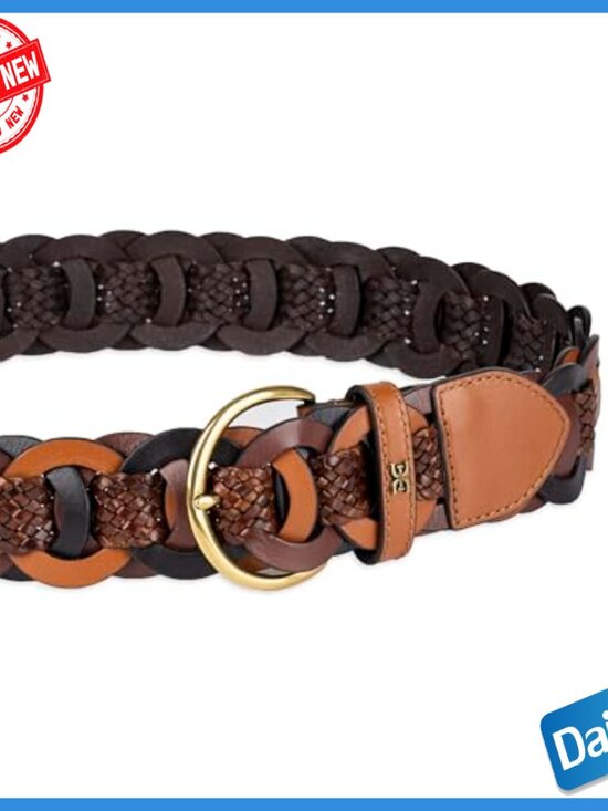 Adjustable Leather Woven Belt for Jeans Dresses Skirts main image 4